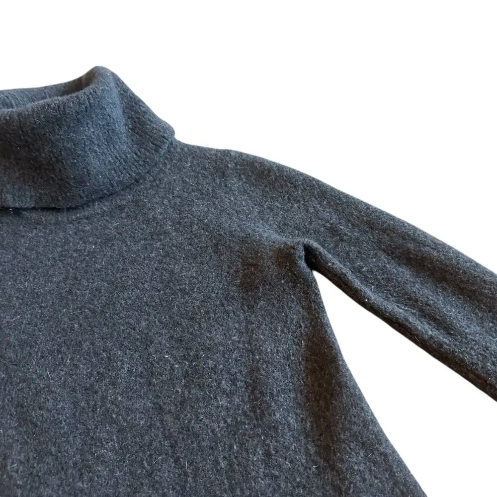 St. John Wool Blend Turtleneck Sweater Pullover Stretch Dark Grey Size Small - Image 3