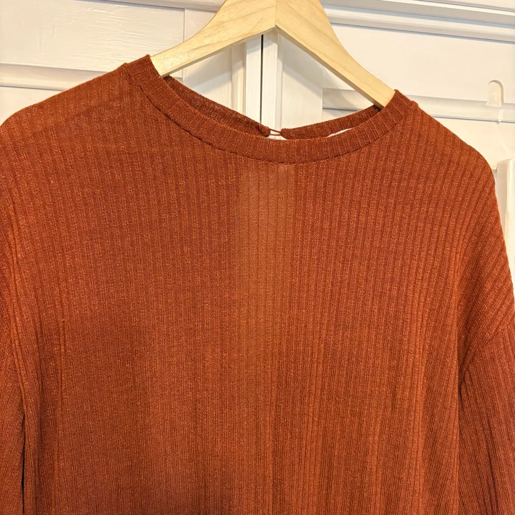 HYFVE  Burnt Orange Ribbed Long Sleeve Romper Size‎ Large - Image 4