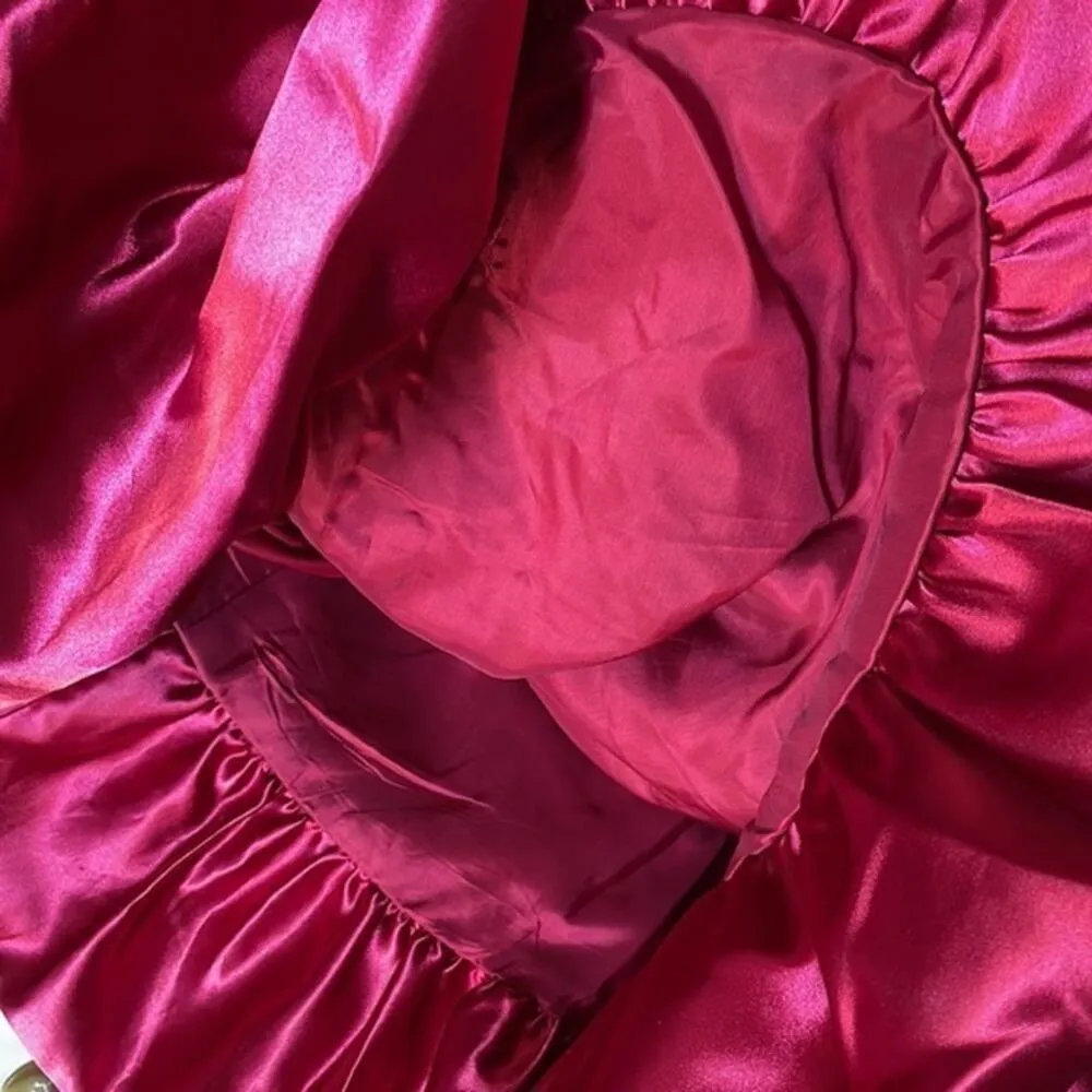 Jessica McClintock x Gunne Sax Vintage Gathered Satin Party Mini Dress size 3/4 - Image 9