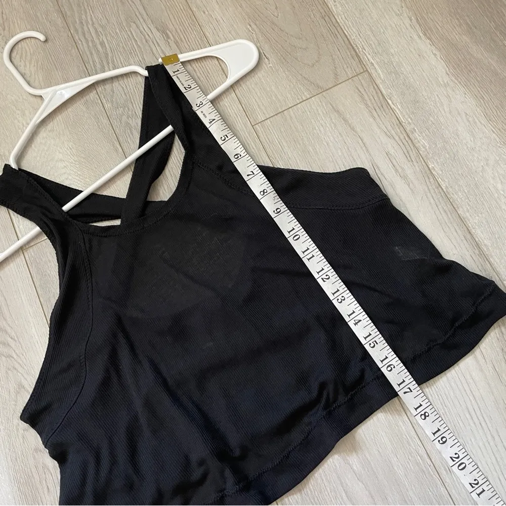 Free People Tank keep away crop racerback womens Black small athleisure workout - Image 7