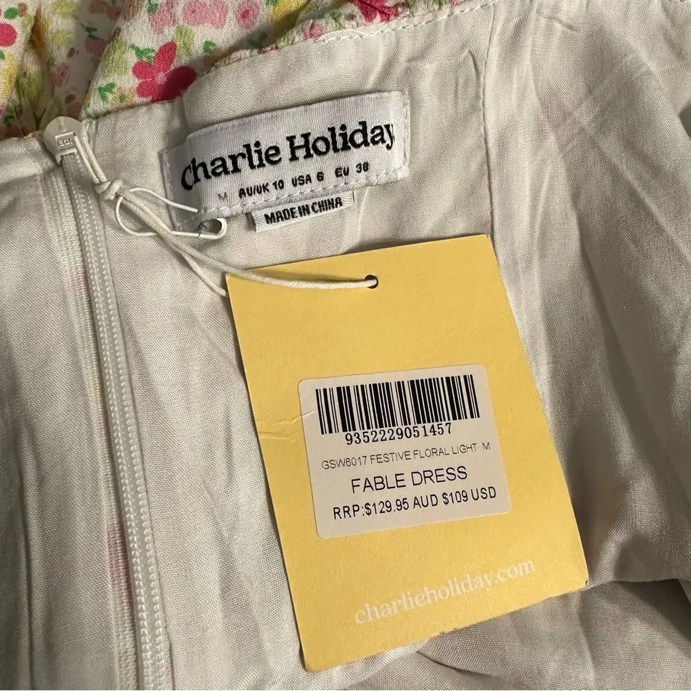 Charlie Holiday Fable Dress size 6 in Festive Floral Light Sleeveless NWT Ruffle - Image 9