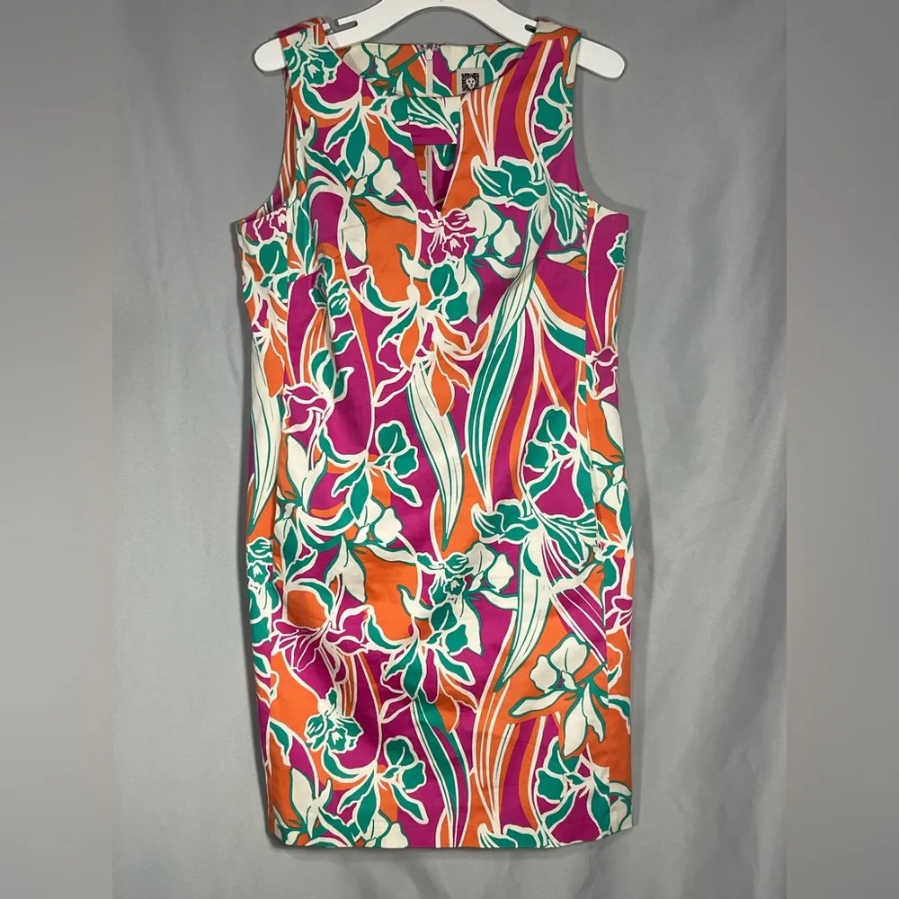 Anne Klein Tropical Hawaiian Dress Women’s Sleeveless  Pockets Bright Floral 8 - Image 7