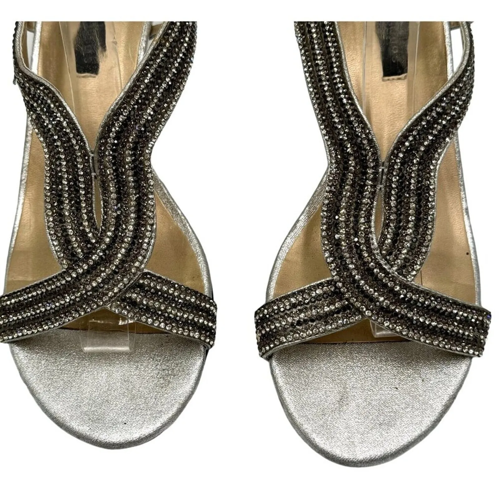 Caparros  Zorro T-Strap Evening Rhinestone Open Toe Slingback Heel 9 - Image 4