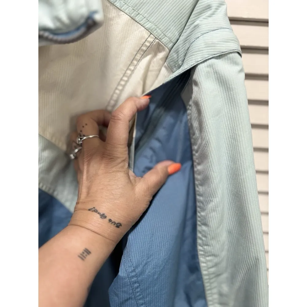 Vintage Bombshell For Girls Jacket Blue/White Zip Up Size XL Quilt Lined Pockets Blue - Image 4