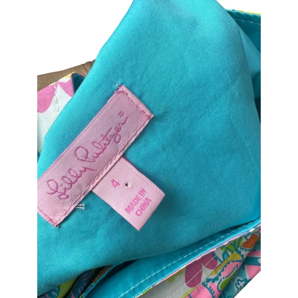 LILLY PULITZER Womens Multi Patchwork Reversible Skirt Sz 4 - Image 9