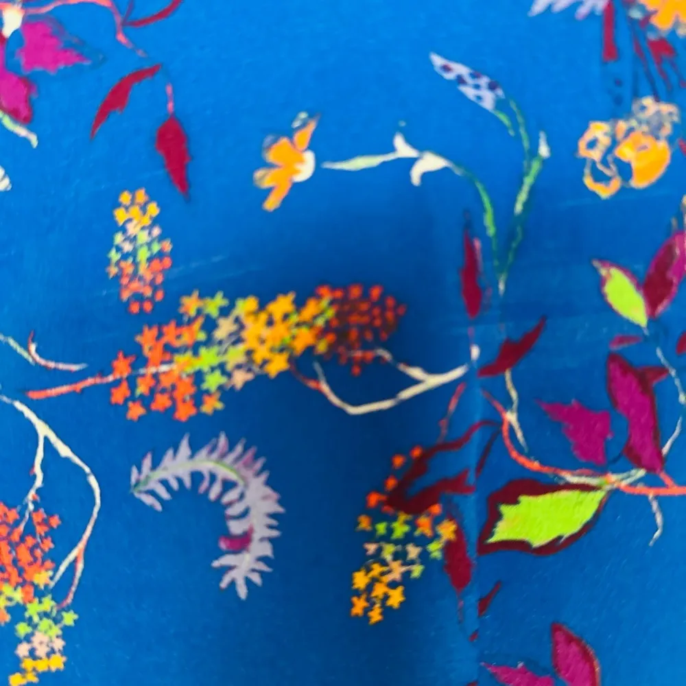 Tanya Taylor Womens  Madelina  Silk Wrap Dress Size 8 Blue Floral Print Ruffles - Image 11