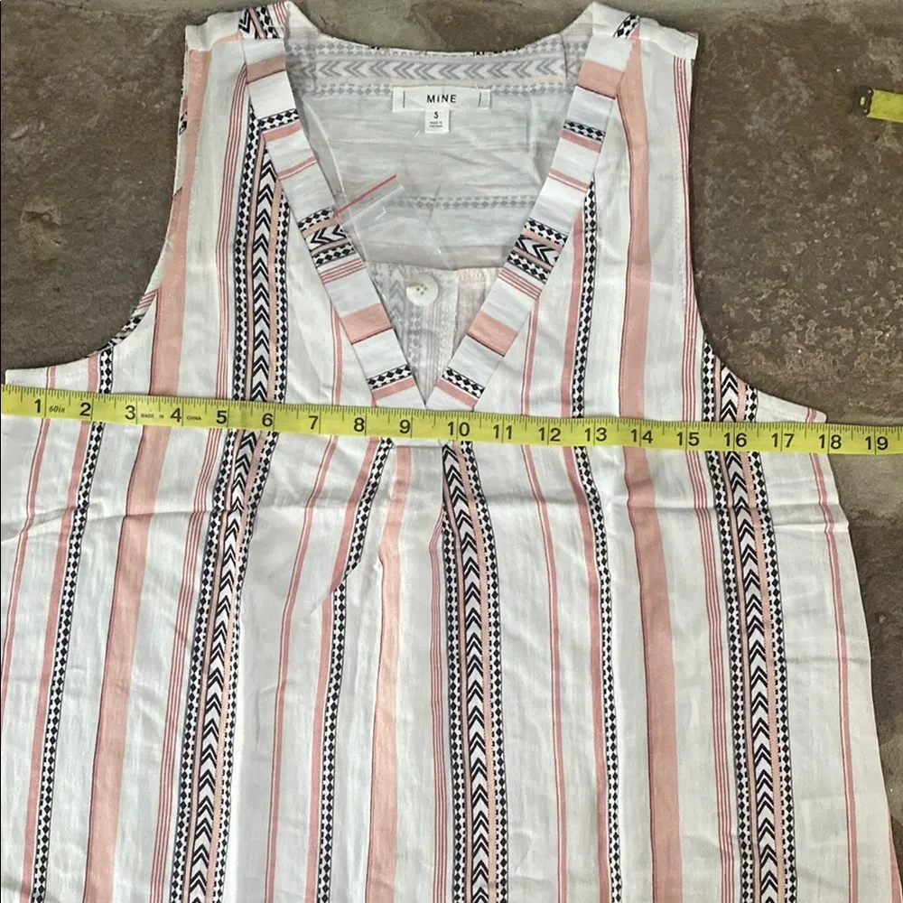 White Salmon Pink mine for Anthropologie Sleeveless V-Neck Blouse boho layer nwt - Image 3