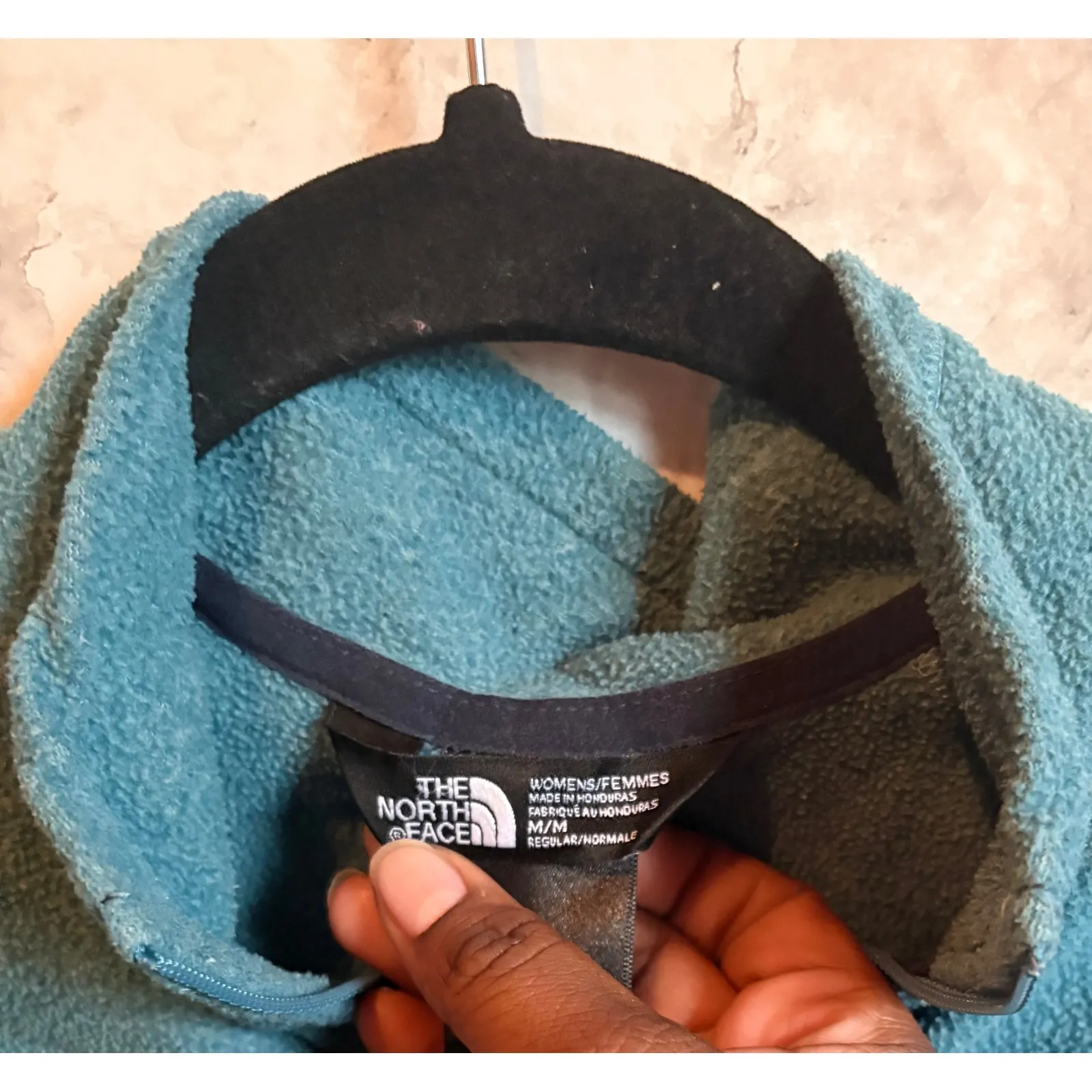 The North Face Womens‎ Fleece Quarter Zip Pullover Top Teal Medium M - Image 4