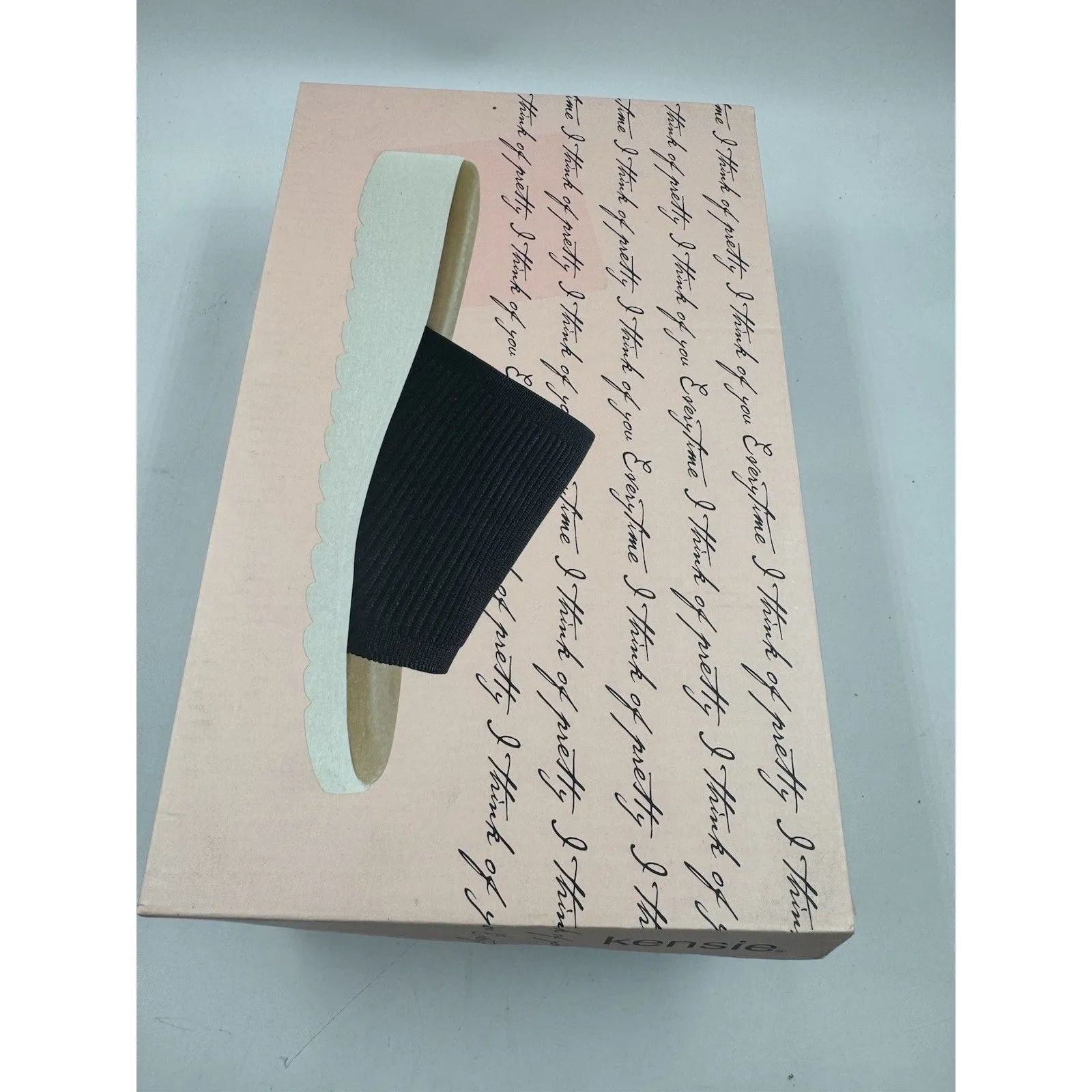 Kensie Women's Knit Slip On Small Platform Sandals Black Size 10 New - Image 13