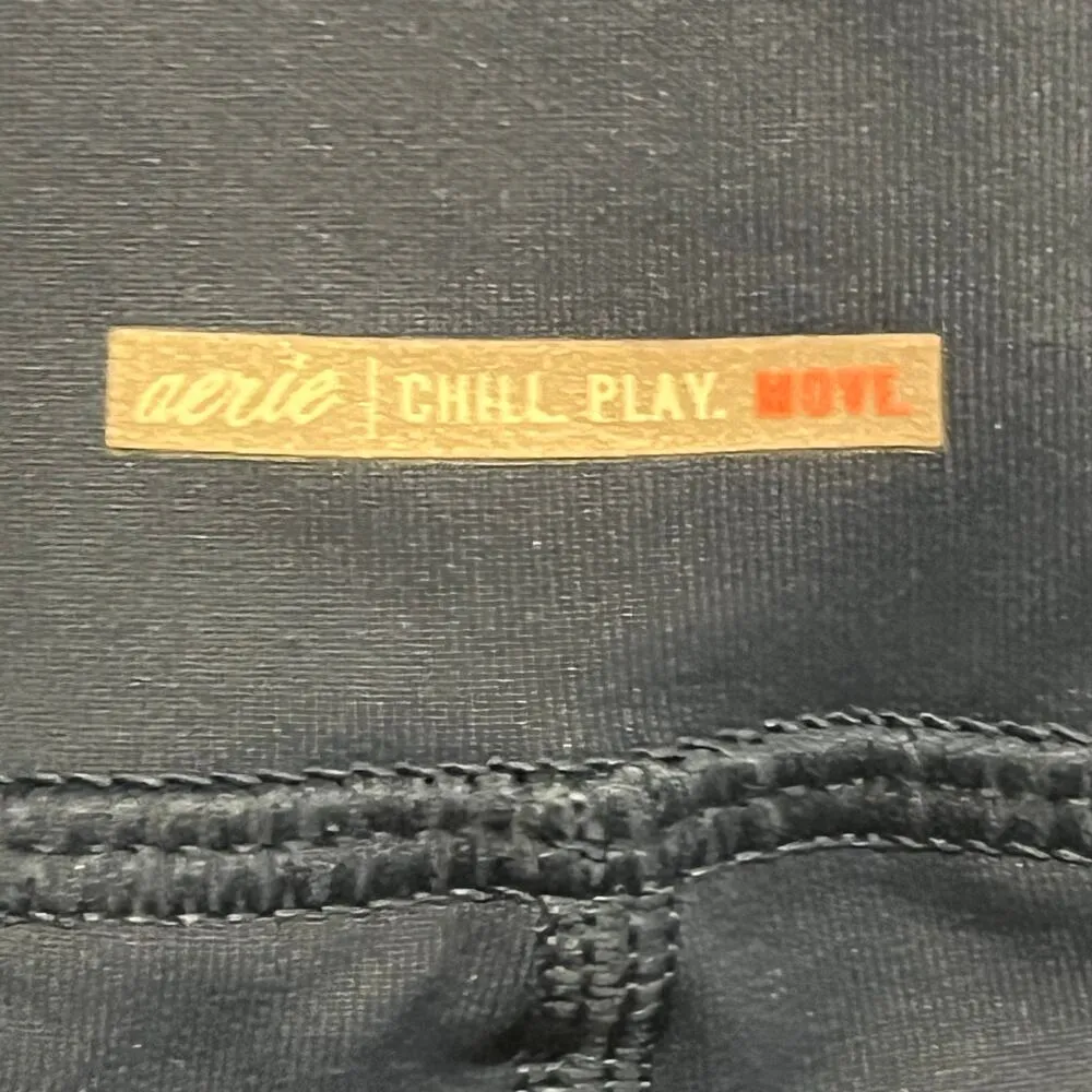 Aerie Small Chill Play Move Moto Mesh Leggings Pants Blue Mid Rise Elastic Waist - Image 10