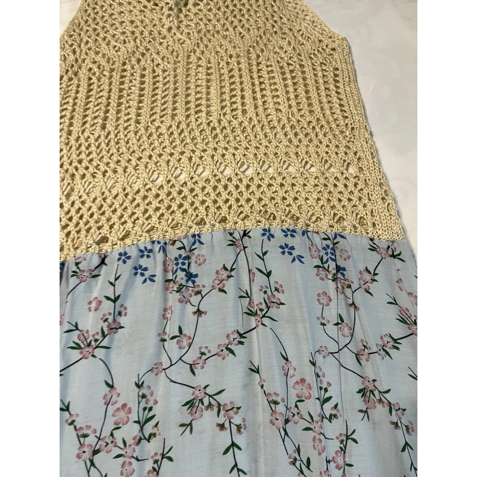 Beach Maxi NWT Casual Vacation Crochet Swim Cover Cruise NWT M Blue Size M - Image 5