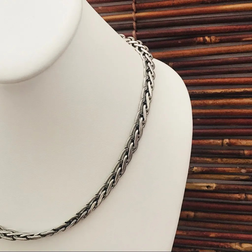 Chico’s Thick Silver Tone Necklace - Image 2