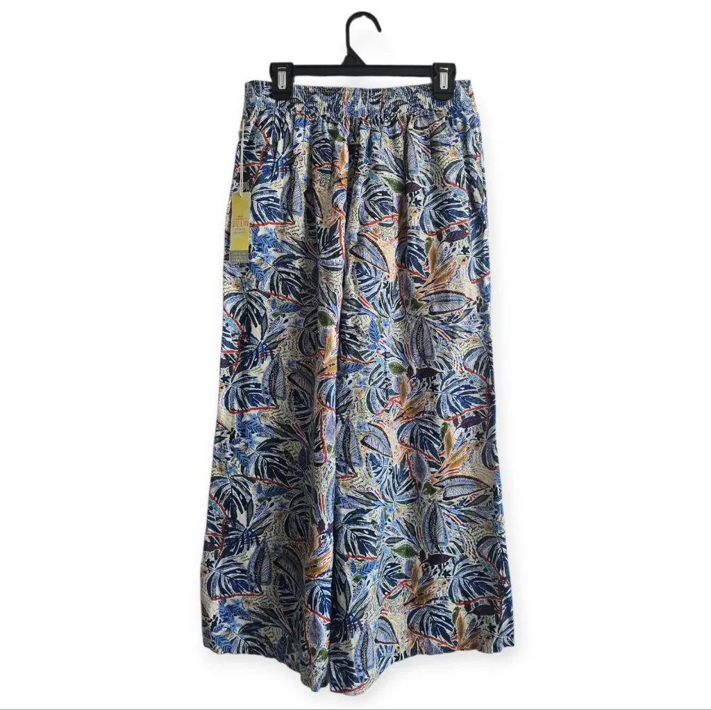 C&C‎ California 100% Linen Floral Print Women's Wide Leg Pants Size L - Image 2