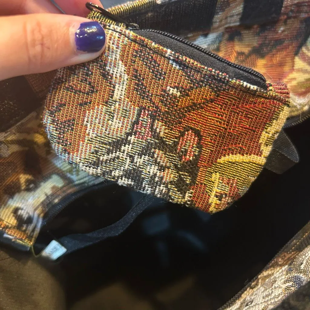 No Brand Vintage Brown Dog Faces Tote with Coin Pouch Tan - Image 7