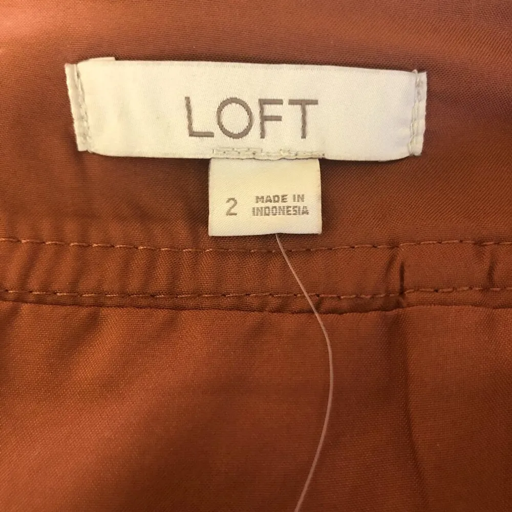 Loft Maroon Vegan Leather Mini Skirt Size 2 - Image 7