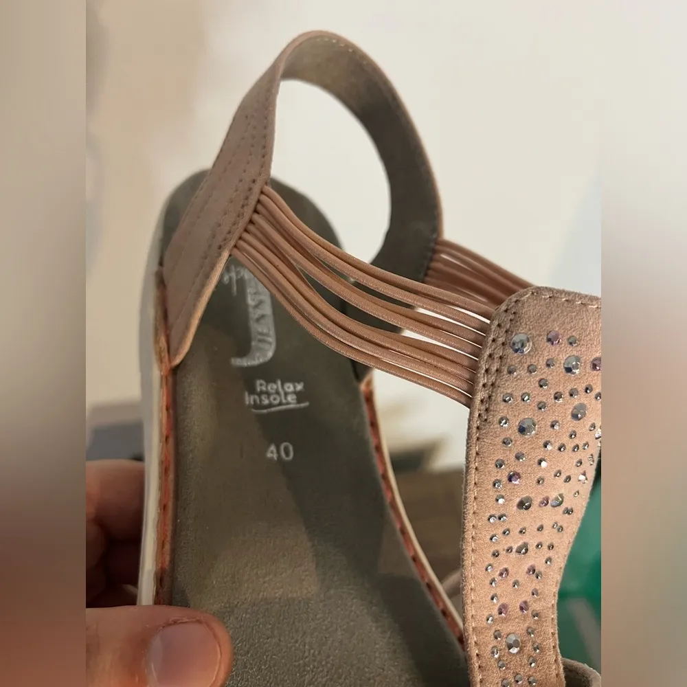 Jenny Damen Korsika-Sport Relax Sole Active Cushioned Velcro Bling Sandals Sz 9 - Image 12