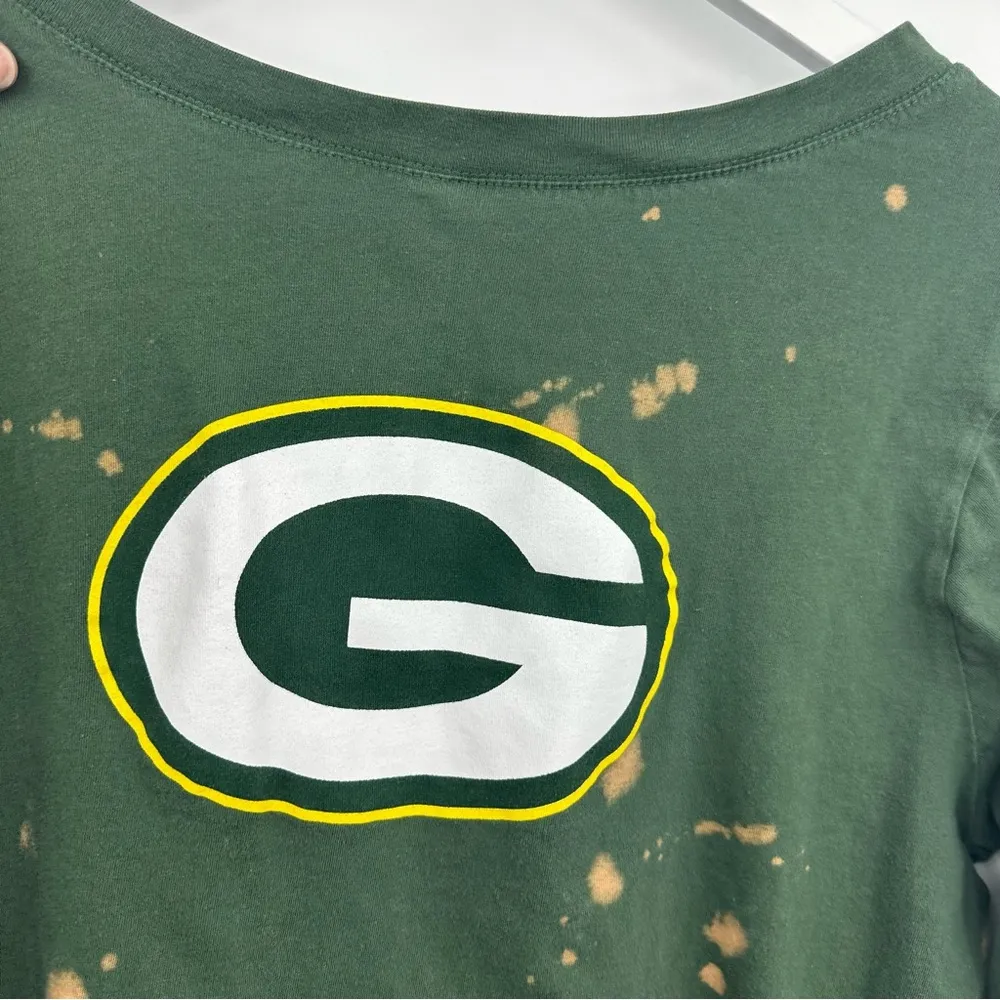 Junk Food Clothing Green Bay Packers Bleach Dyed Long Sleeve Shirt Size XL - Image 4