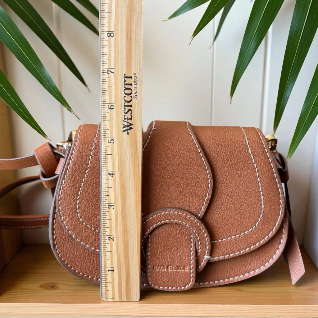 RACHEL ZOE Edessi Vegan Leather Crossbody Shoulder Belt Bag – Cognac Brown - Image 10