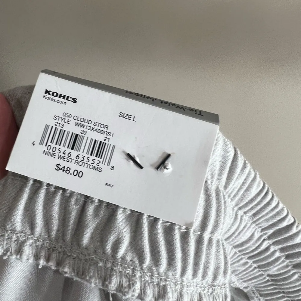 NWT Nine West tie waist jogger size large gray - Image 9