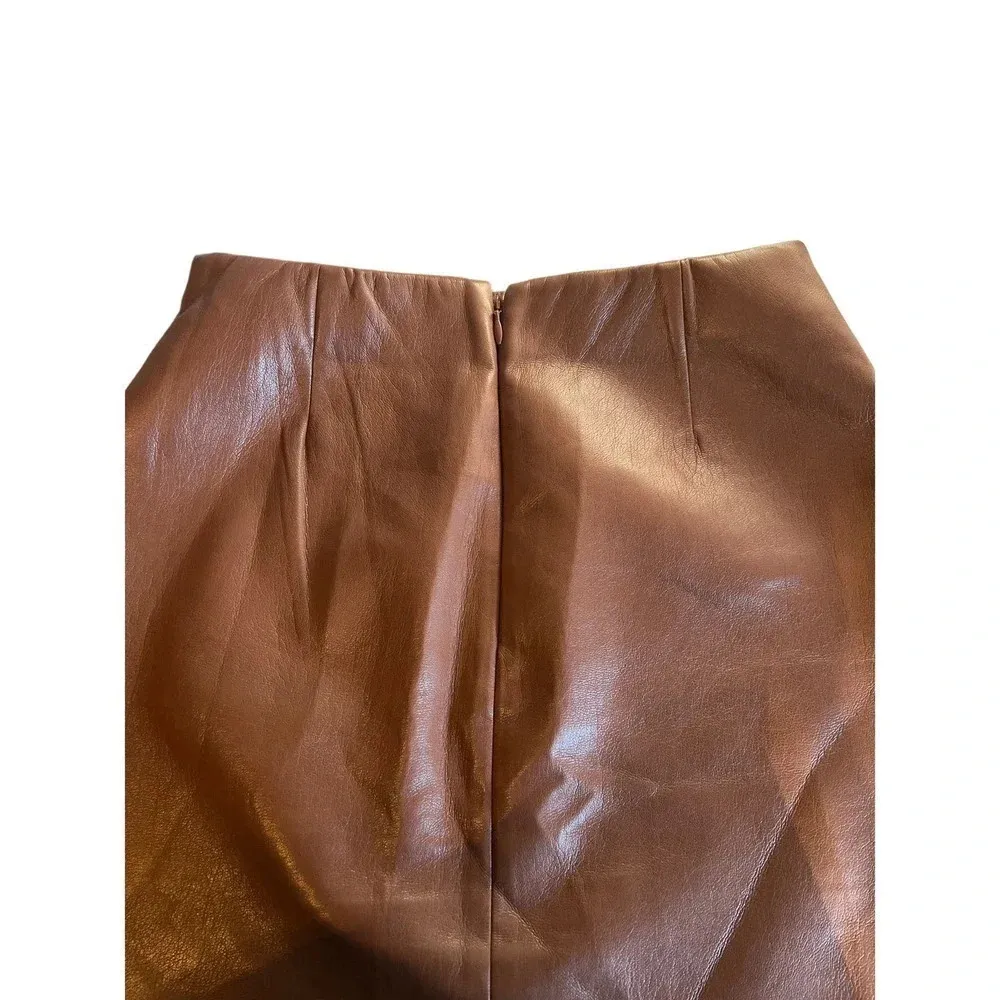Aritzia - Wilfred Brown Faux Leather mini skirt back zip 2 - Image 5