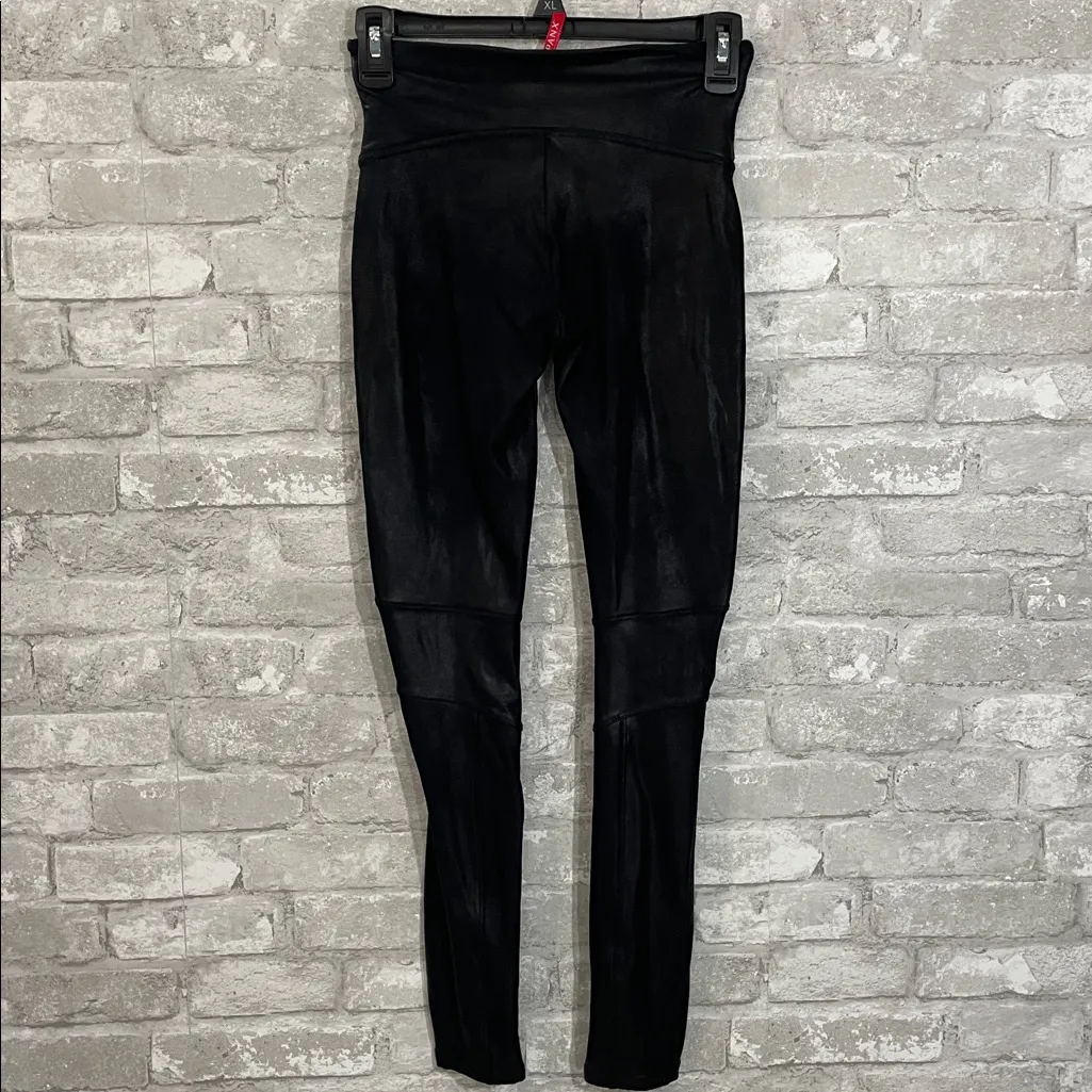 SPANX Black Faux Leather Leggings - Image 4