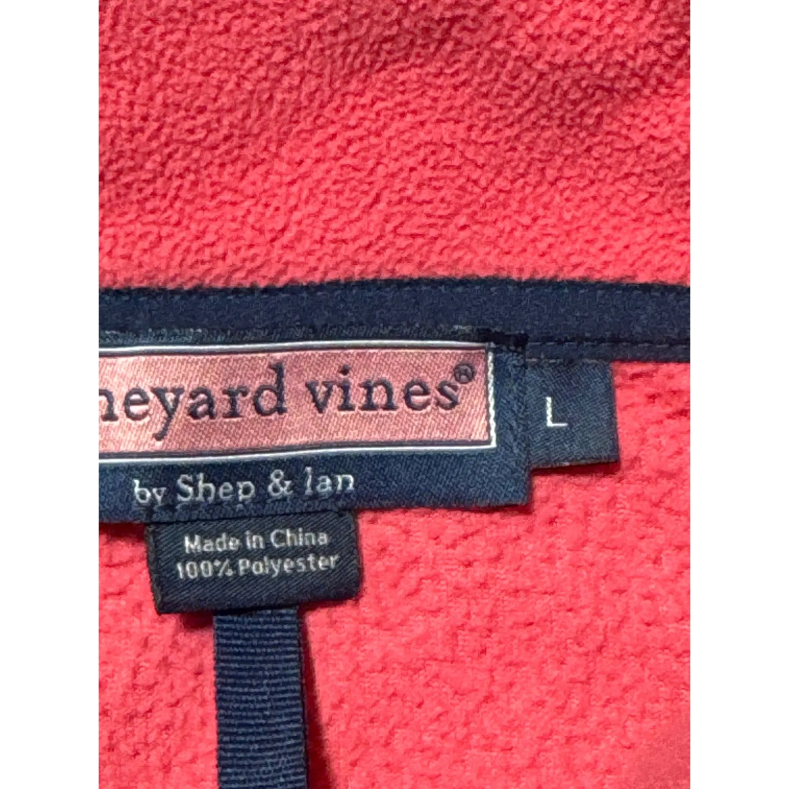 Vineyard Vines Fleece Vest Women's Size L Pink Zip Up Sleeveless Outerwear - Image 4