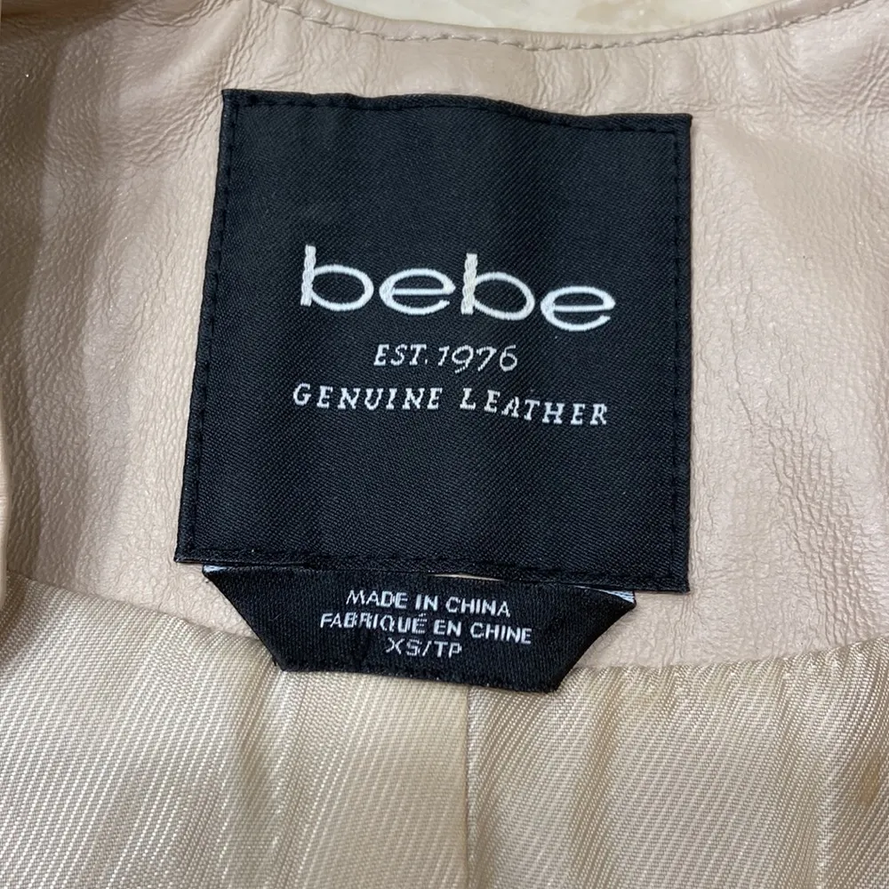 100% Leather Jacket. Size XS. Cream color - Image 6