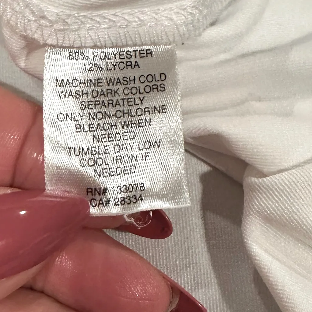 🔵 SALE 3/$25 LUCKY IN LOVE WHITE ORANGE TENNIS SPORT TANK MESH STRAPPY TOP Size M - Image 8