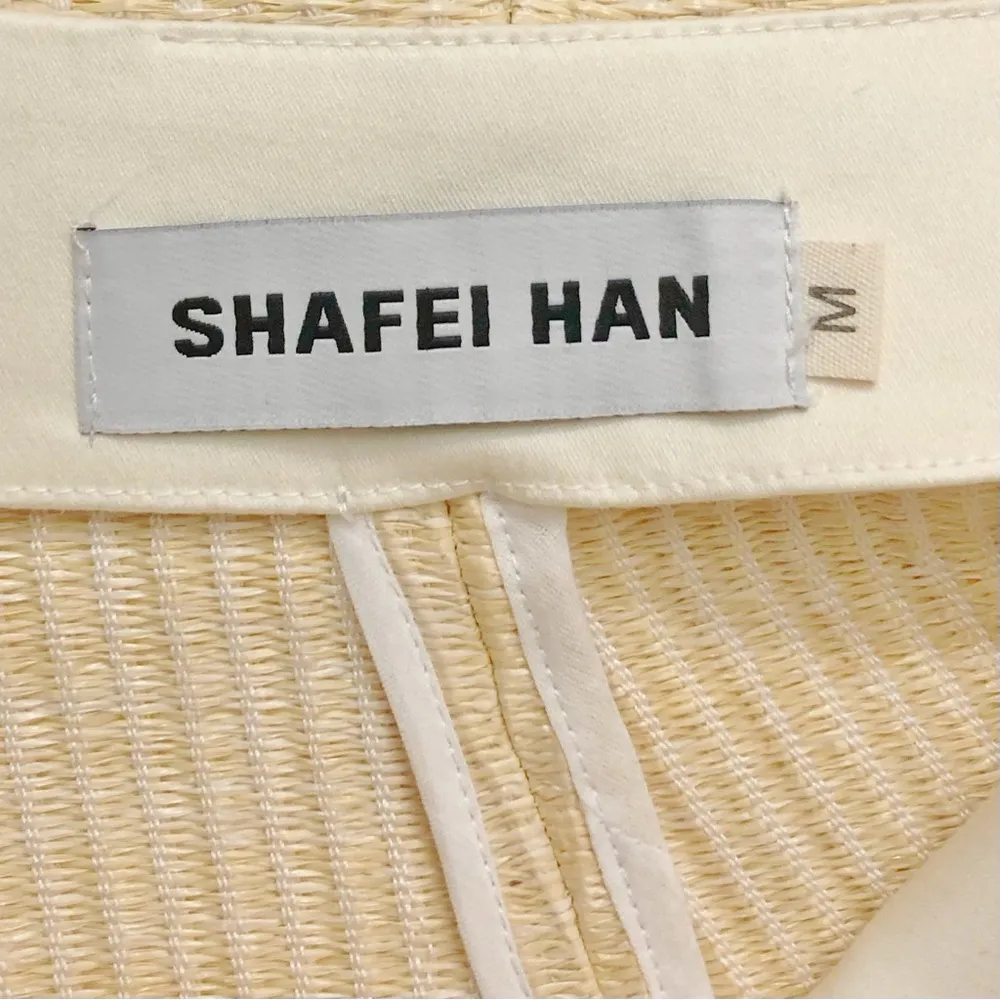 NWOT Vintage Designer Straw High Waisted Flared Shorts High Rise Wide Leg Size M Yellow Size M - Image 3