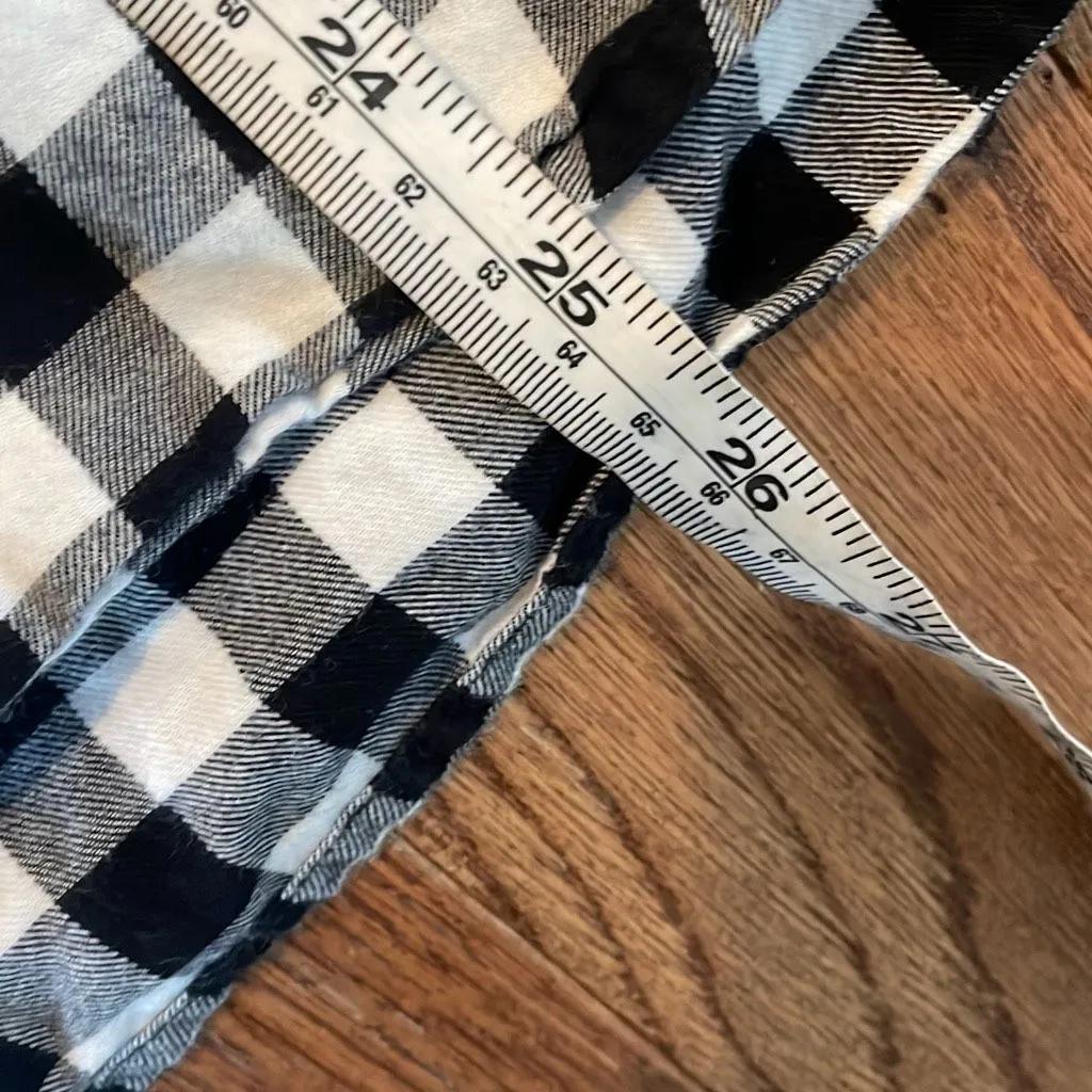 J.Crew  black and white checkered gingham popover collared blouse m - Image 8