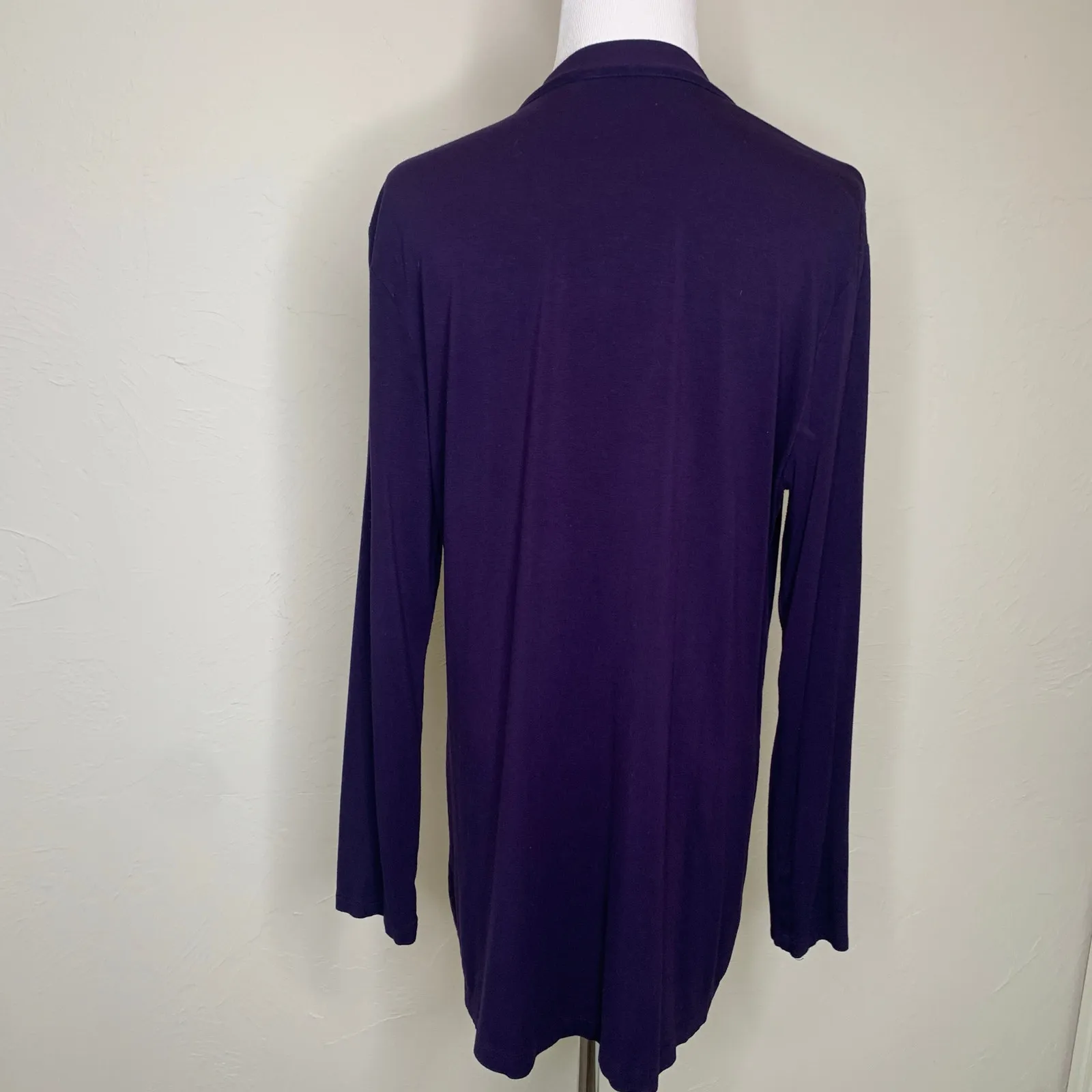 Cielo Dark Purple Open Front Cardigan Jersey Sz Medium - Image 2
