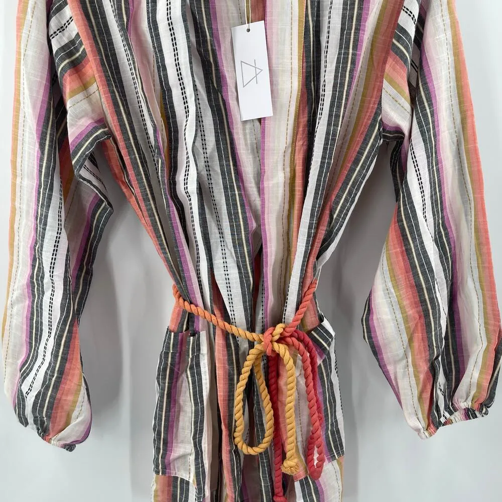 SAGE THE LABEL Cardigan Extra Small Kimono 100% Cotton Stripe Beach Travel NWT - Image 10