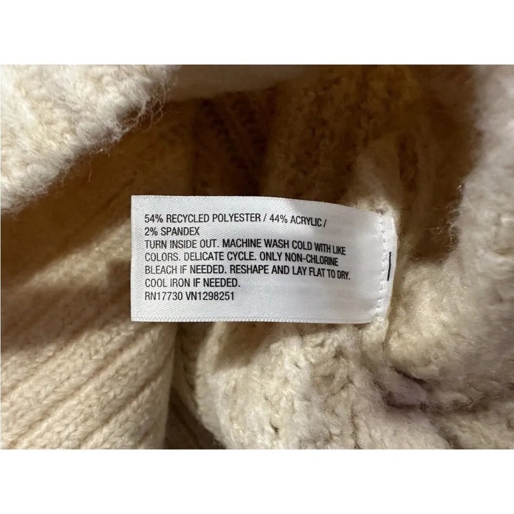 A New Day  Cream Quarter Zip Pullover Sweater Medium M - Image 6