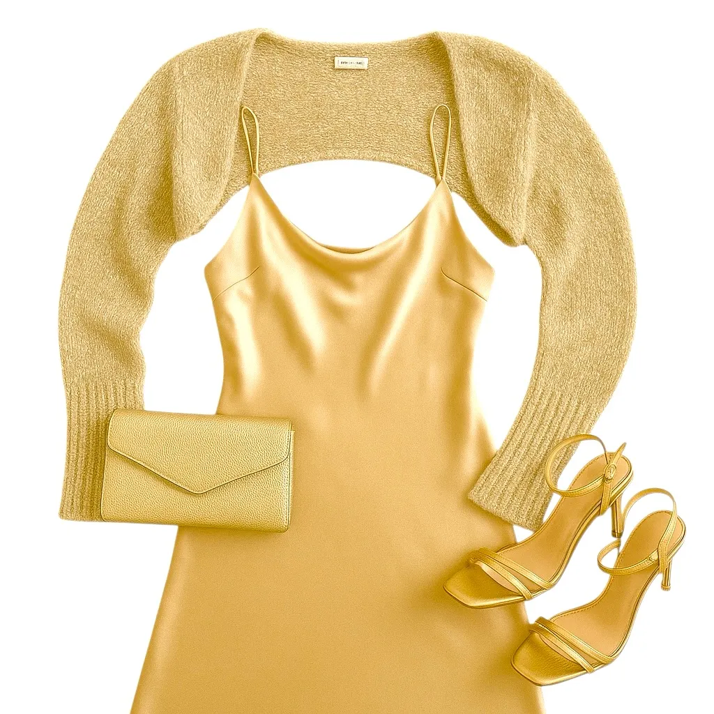 Free People Nova Metallic Gold Fuzzy Knit Bolero Shrug XS Rare Sold Out in EUC - Image 2