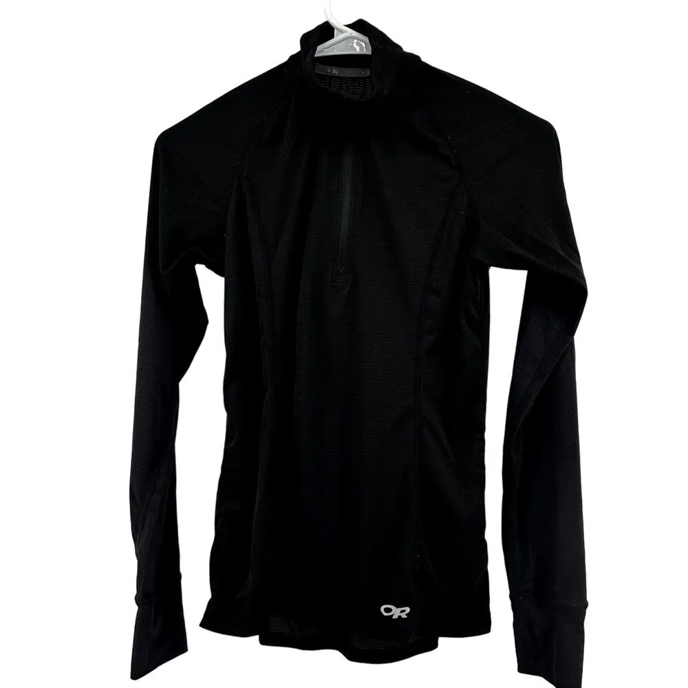 Outdoor Research Echo Quarter Zip Top Reflective Logo Raglan Outdoor Black XS - Image 2