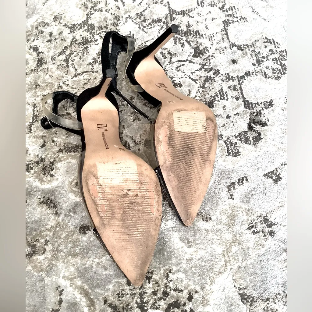 Dressy clear vinyl/sequin pumps🌟🌟🌟 Black Size 7 - Image 13