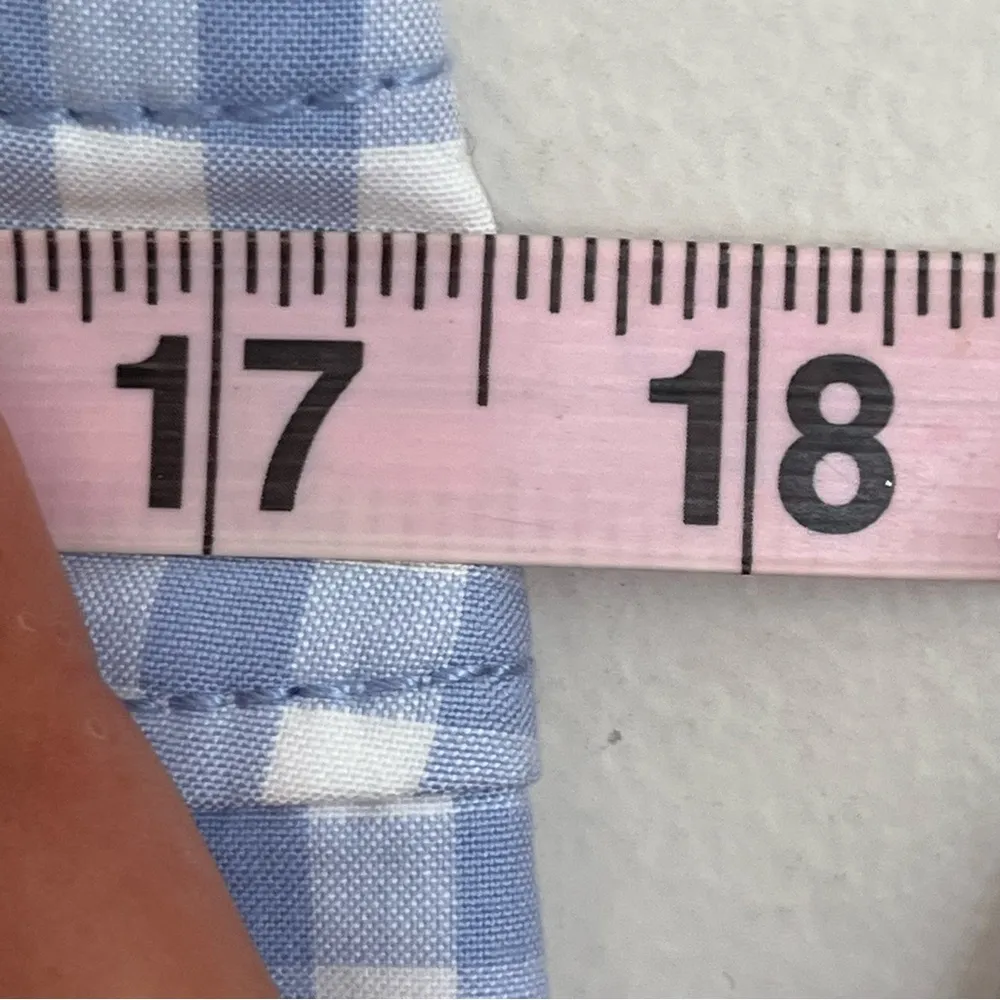 Talbots Perfect Crop Gingham Plaid Pant Sunrise White‎ & Blue Women’s Size 12 P - Image 4