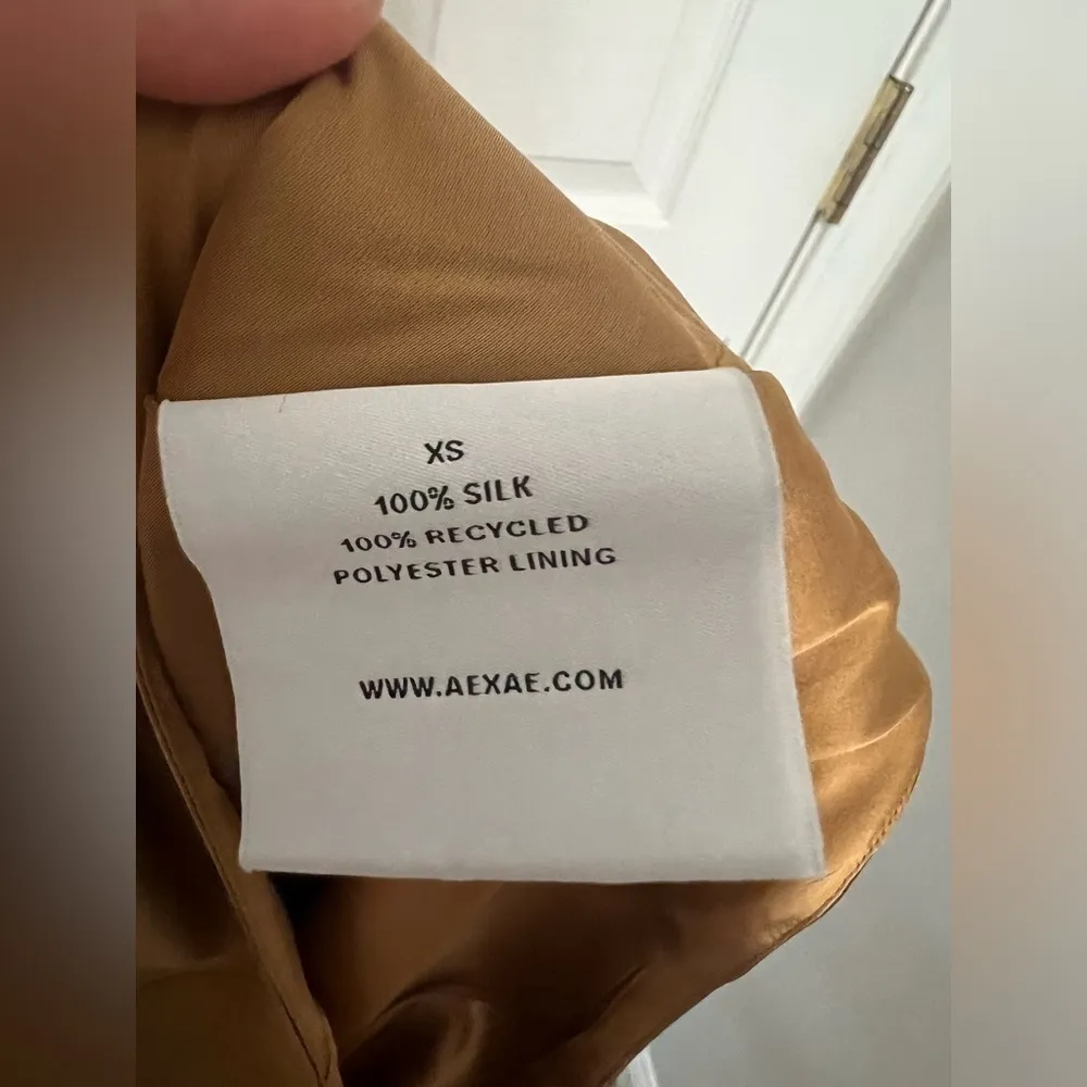 AEXAE Silk Maxi Dress in Light Brown Size XS - Image 10