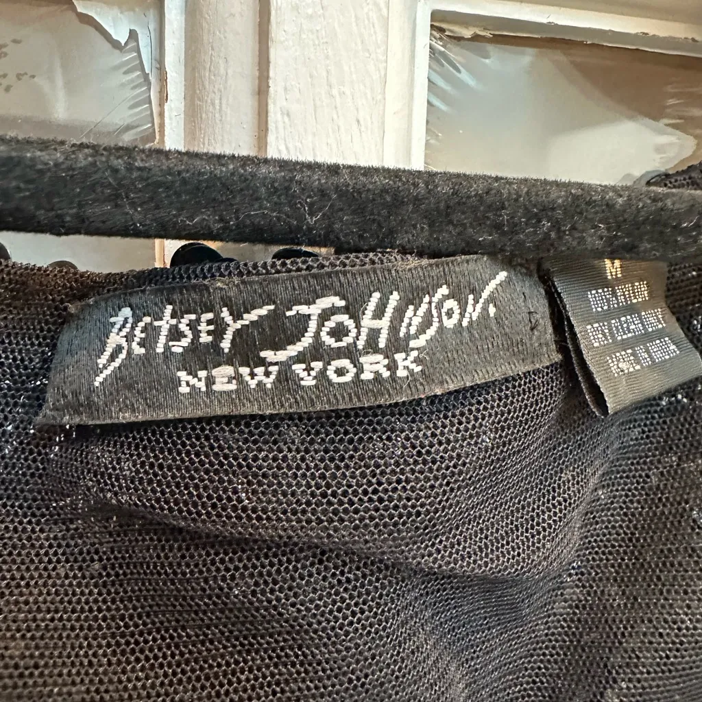 Vintage Betsey Johnson 90’s Sequin Glam Rock Bolero Crop Sweater Jacket Size M - Image 11