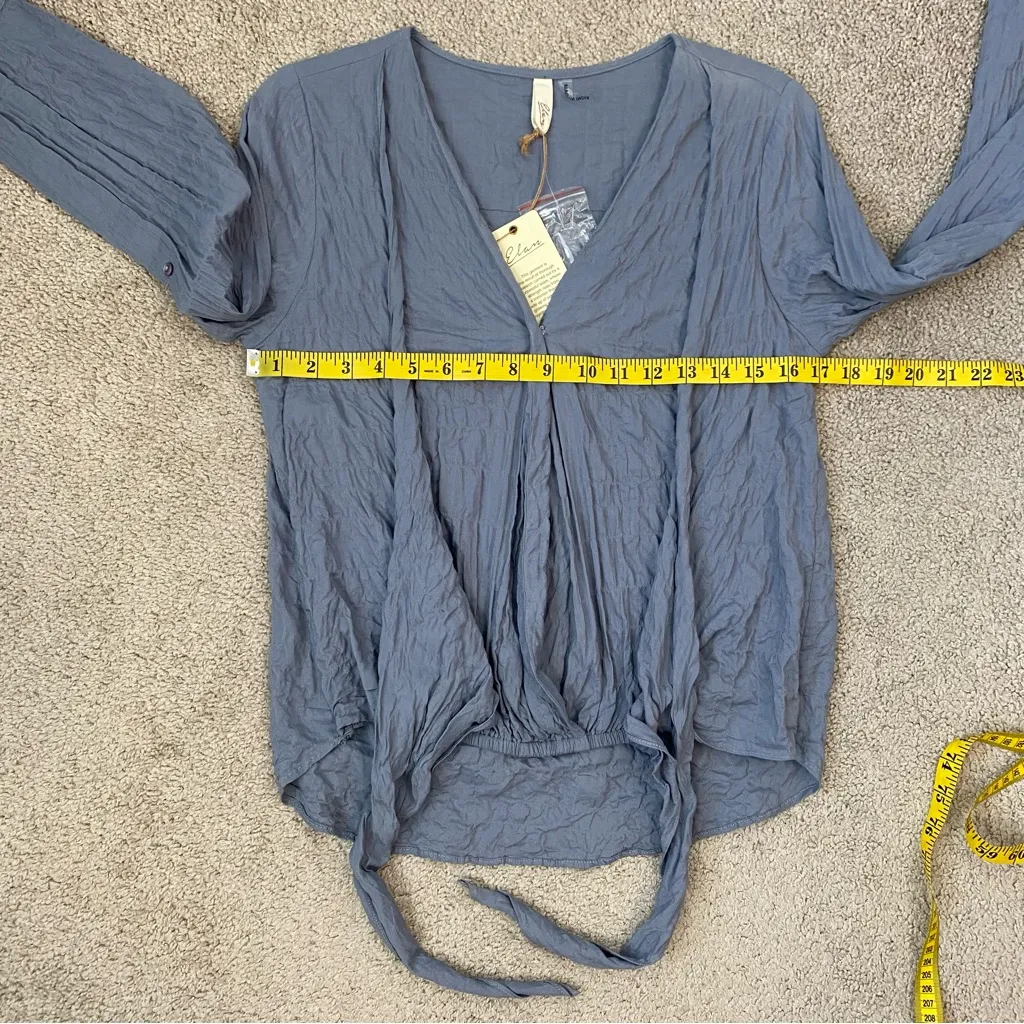Elan Tie‎ Front Top Dusty Blue S - Image 5