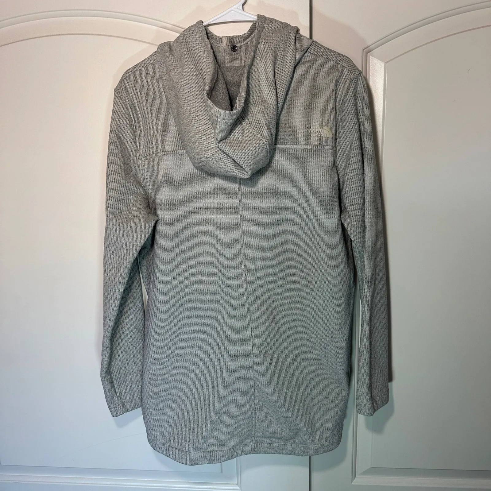 The North Face Knit Stitch Fleece Pullover Womens XL Heathered Gray Hoodie - Image 7