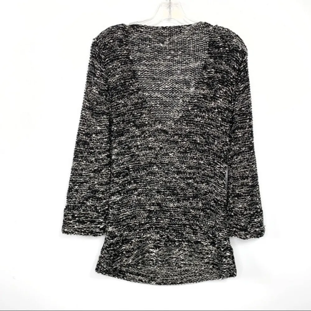 Vertigo Paris Vintage Grey Beaded Sweater Metallic Stone Embellished V Neck M - Image 3