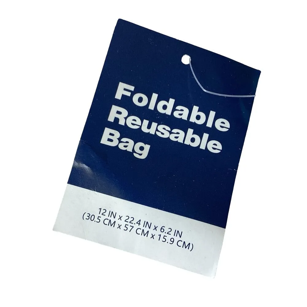 Foldable Reusable Tote Bag Blue - Image 3