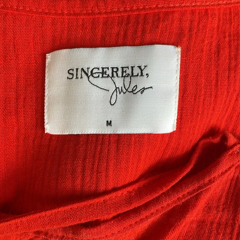 Sincerely Jules Red Peplum Tank Top with Bow Accent Size M - Image 4