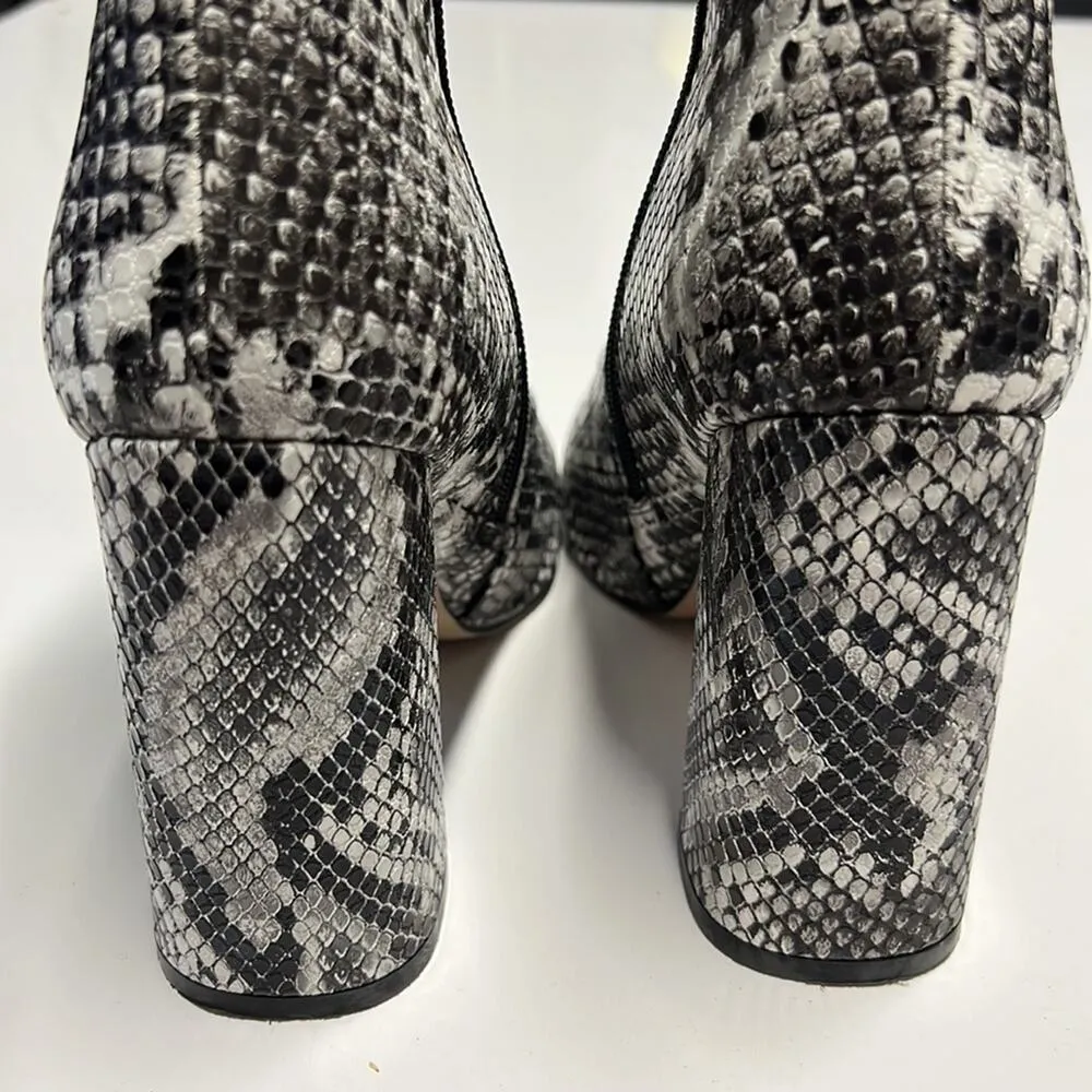 Pretty Little Thing Black Snake High Point Ankle Boot - Image 6