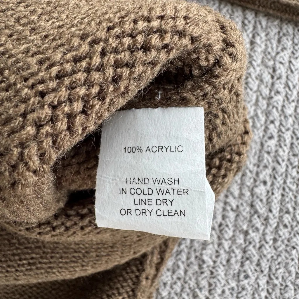 KLD Olive Green Mockneck Wide Sleeve Cropped Shrug Sweater Size Small - Image 6