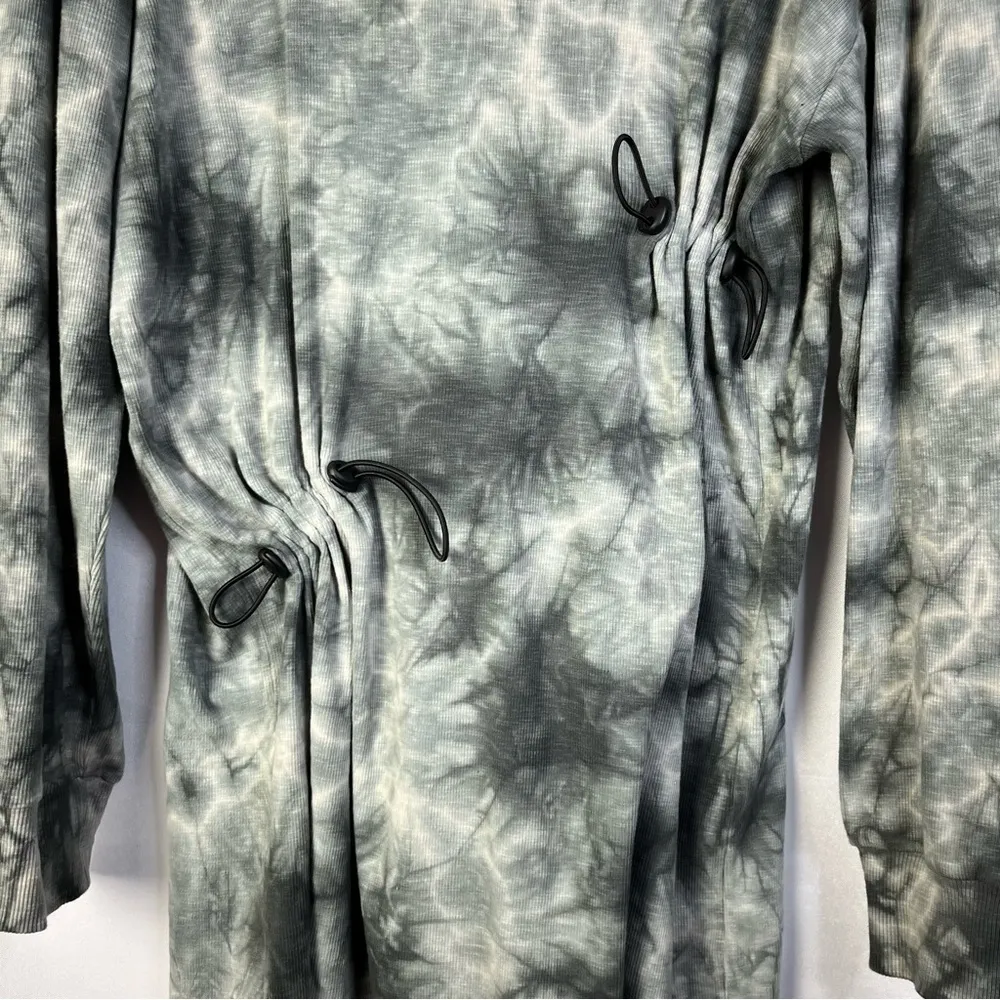 Forever 21 Gray Tie Dye Ribbed Long Sleeve Sweater Mini Dress M - Image 5