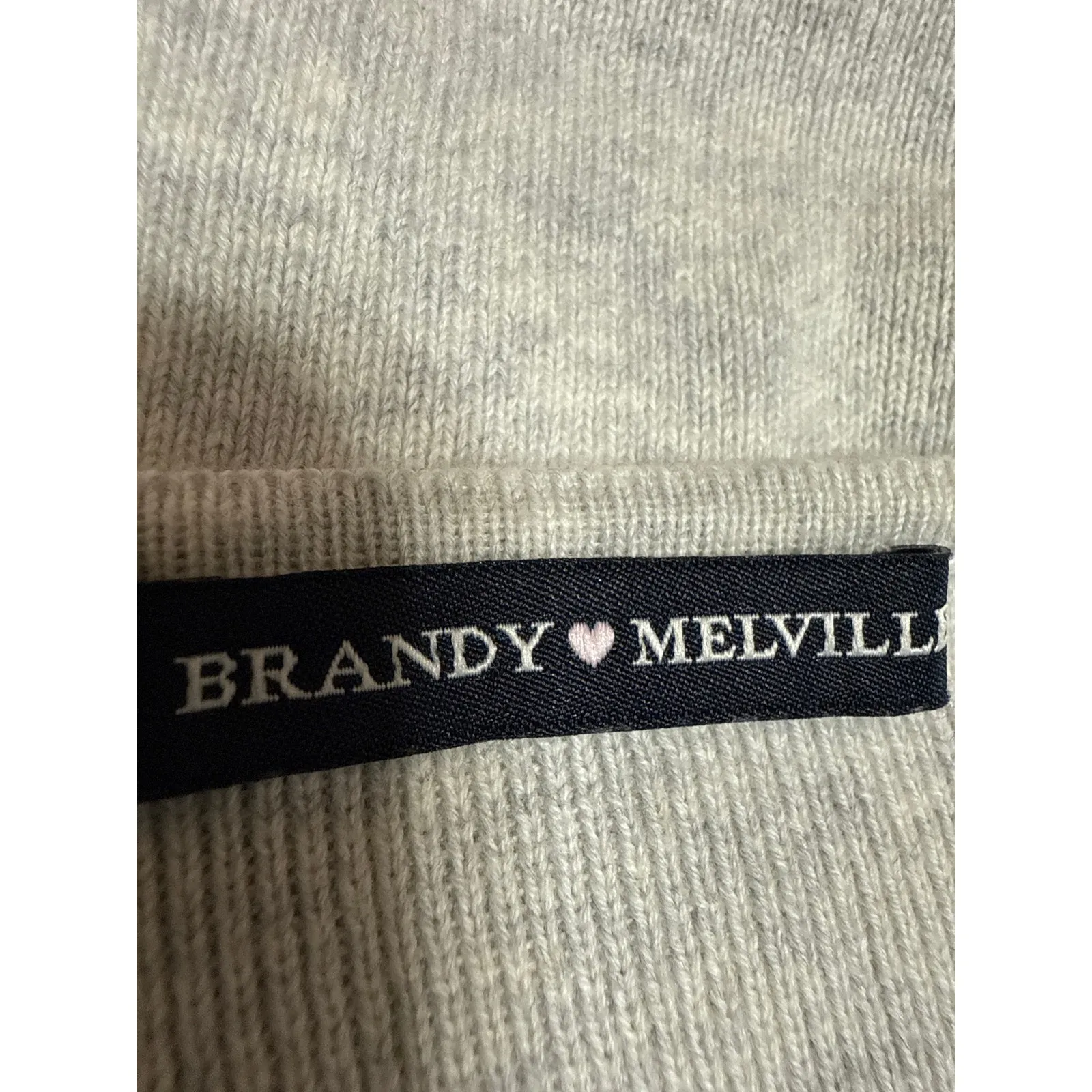 Brandy Melville Gray Rib Knit Button Long Sleeve Crop Cardigan Sweater Top Sz S - Image 3