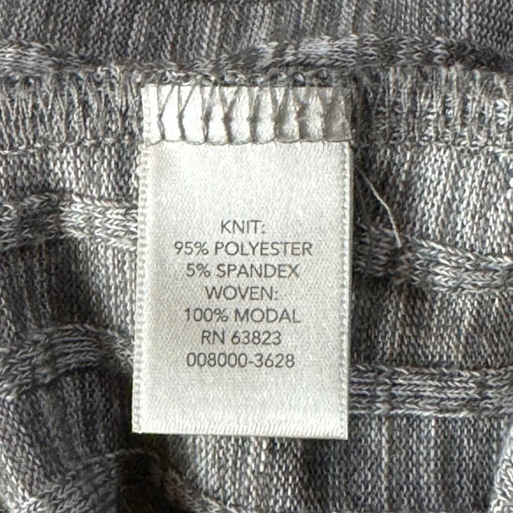 CJ Banks 3X-Large Sweater Long Sleeve Plaid Accent V-Neck Collared Stretch Gray - Image 6