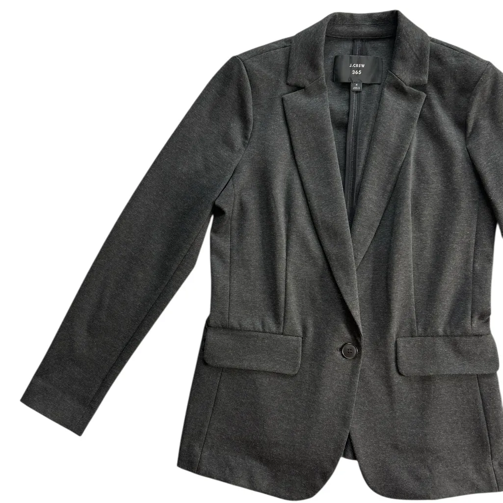 J Crew 365 Classic Grey Blazer Size 4 Professional Casual Preppy Academia - Image 6